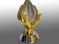 Gold plated Crystal Award