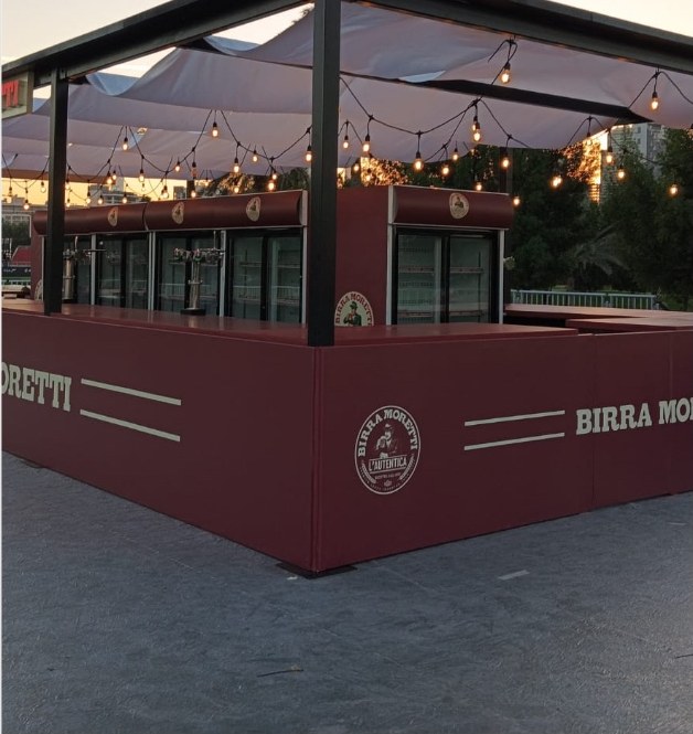 Bar unit detail with illuminated fascia signage